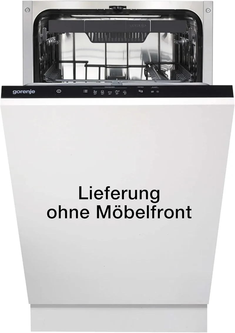 Gorenje Geschirrspüler GV 520 E10, Breite 45cm, 11 Maßgedecke, 3 Körbe, 5 Betriebsprogramme, Vollintegrierbarer, Eco Programm, Einbau, in Schwarz