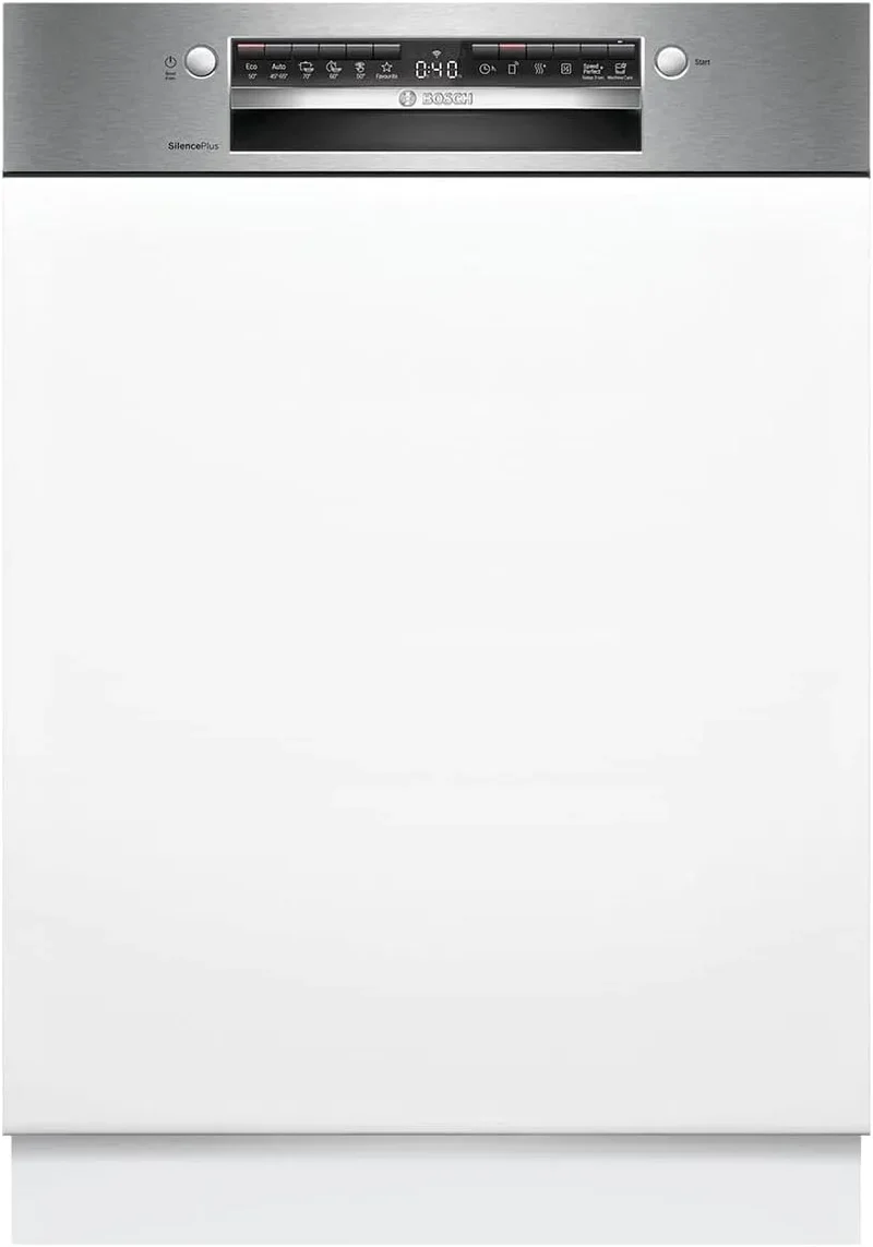 Bosch Geschirrspüler SMI4EAS28E, Spülmaschine Made in Germany, ckkorb, Extra Trocknen, Edelstahl, Serie 4, Smarter Teilintegriert 60 cm