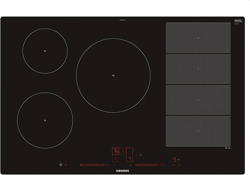 Siemens Induktionskochfeld EX801LVC1E iQ700, varioInduktion, Breite 79.2 cm, bratSensor Plus, Glaskeramik in Schwarz, PowerBoost