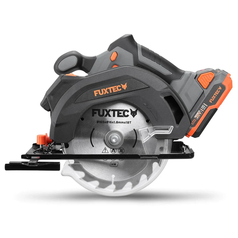 B-WARE FUXTEC 20V Akku Handkreissäge FX-E1CS20 SET mit 1 x Akku 4Ah, 1 x Ladegerät 1A
