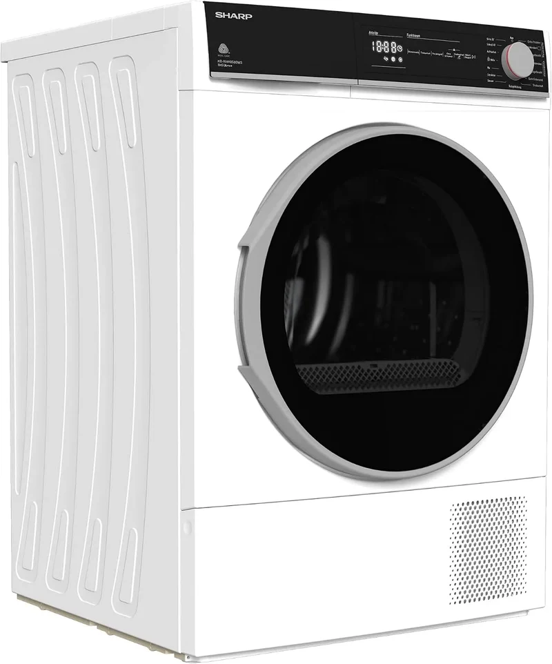 Sharp Wärmepumpentrockner KD-NHH8S8GW3-DE, Gewicht 8 kg Wäschetrockner Trockner Baumwolle Extra Trocken