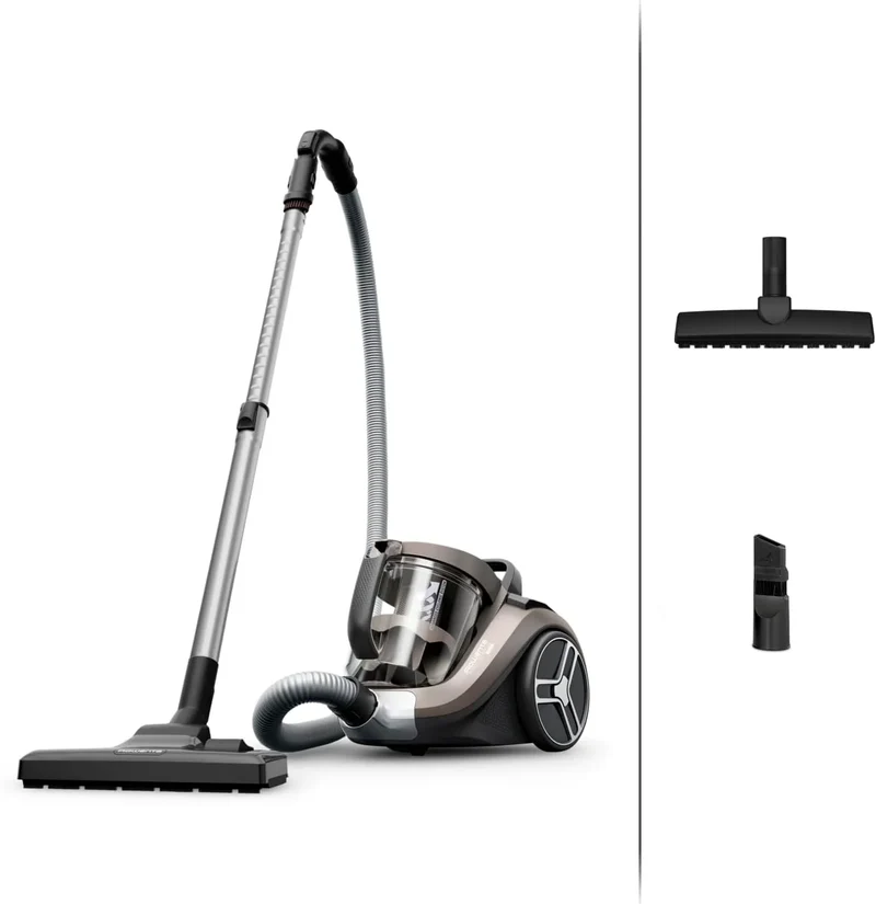 Rowenta Bodenstaubsauger RO4B30, 900 Watt, 3-stufiges Filtersystem, 8,80 m Reinigungsradius, inklusive. 2-in-1 Fugendüse, XXL Fassungsvermögen, chrom