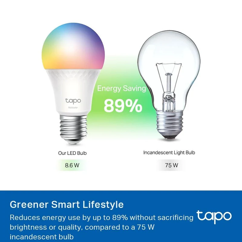 E27 & 1055 Lumen Tapo L535E | WLAN Glühbirne mehrfarbig & Matter zertifiziert