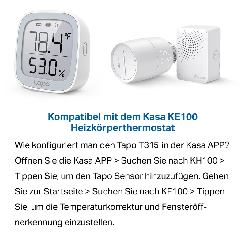 Tapo T315 | Smart Temperatur- und Feuchtigkeitsmonitor mit eingebauten Display
