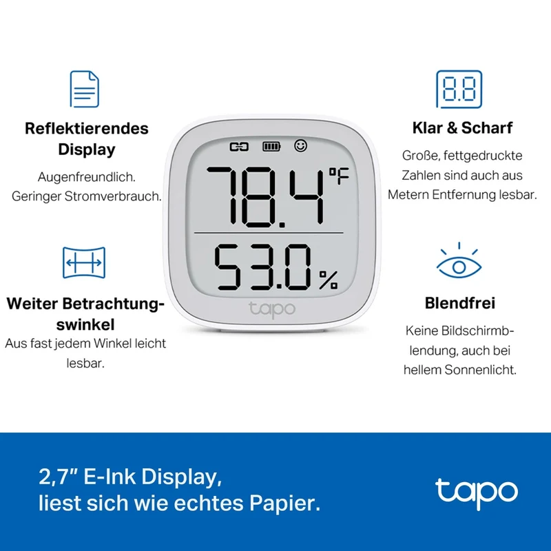 Tapo T315 | Smart Temperatur- und Feuchtigkeitsmonitor mit eingebauten Display