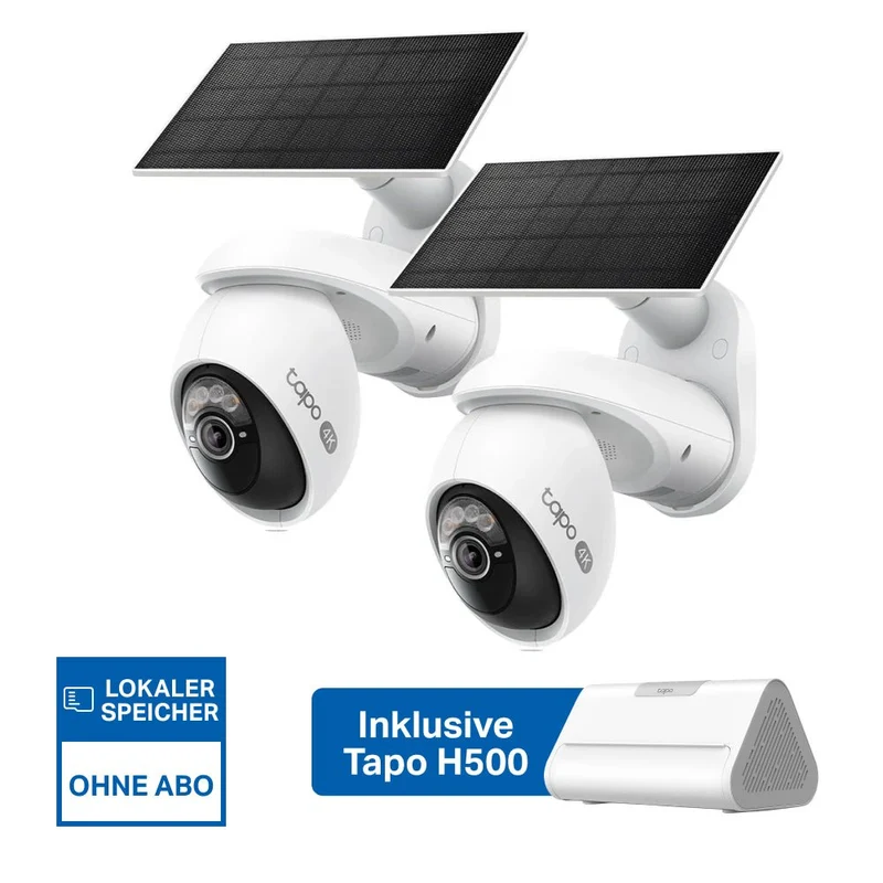 4K 8MP 360° Solar Überwachungssystem | Tapo H500 + C660 KIT (2er-Pack)