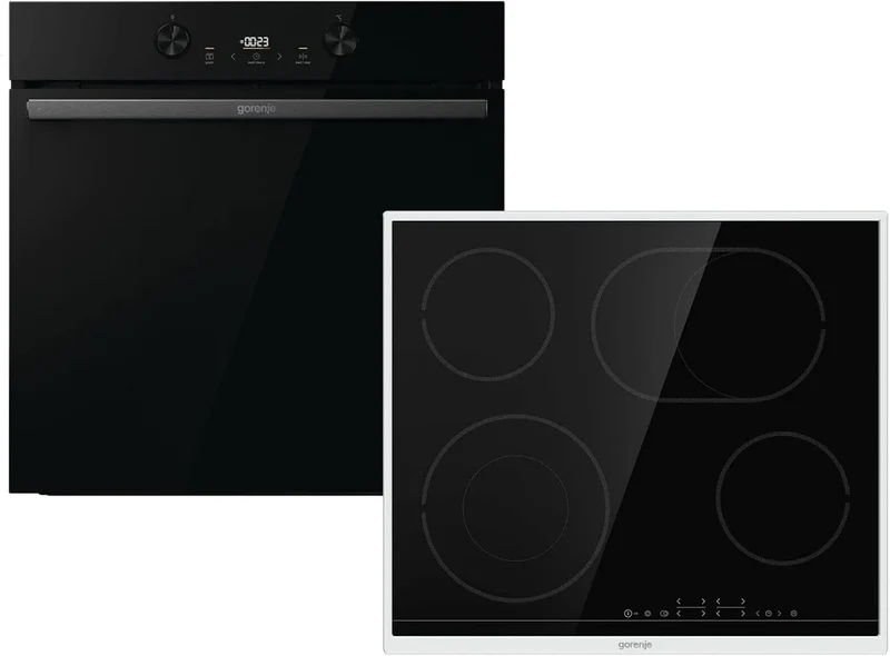 Gorenje Backofen BOS6737E20FBG ECT643BX, + Glaskeramikkochfeld autark, Dark Pepper Set SCD