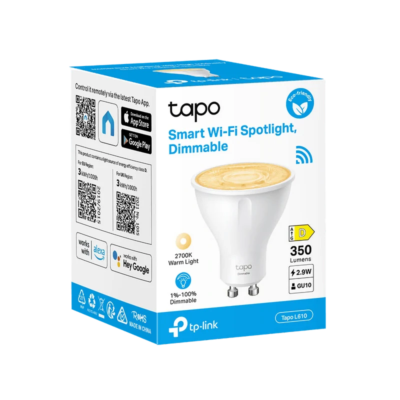 GU10 & 350 Lumen Tapo L610 | WLAN Spotlight Warmes Licht