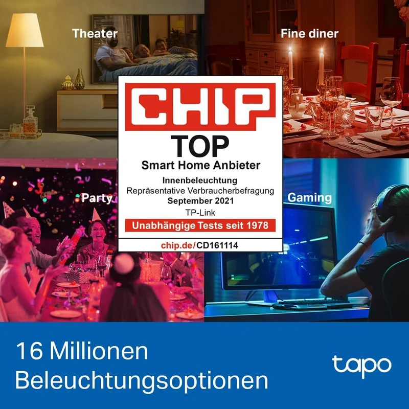 E27 & 806 Lumen Tapo L530E | WLAN Glühbirne mehrfarbig