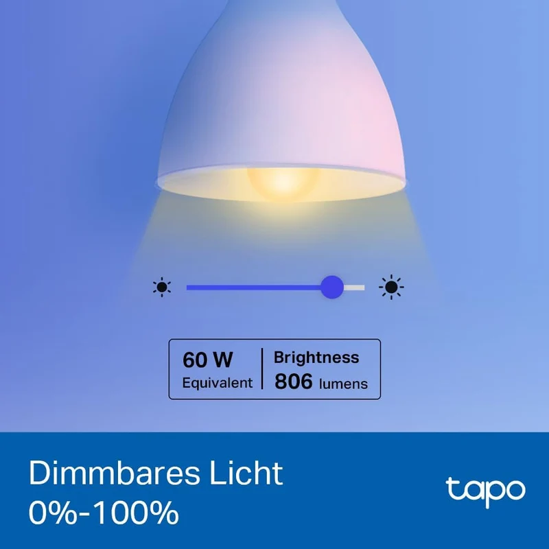 E27 & 806 Lumen Tapo L530E | WLAN Glühbirne mehrfarbig