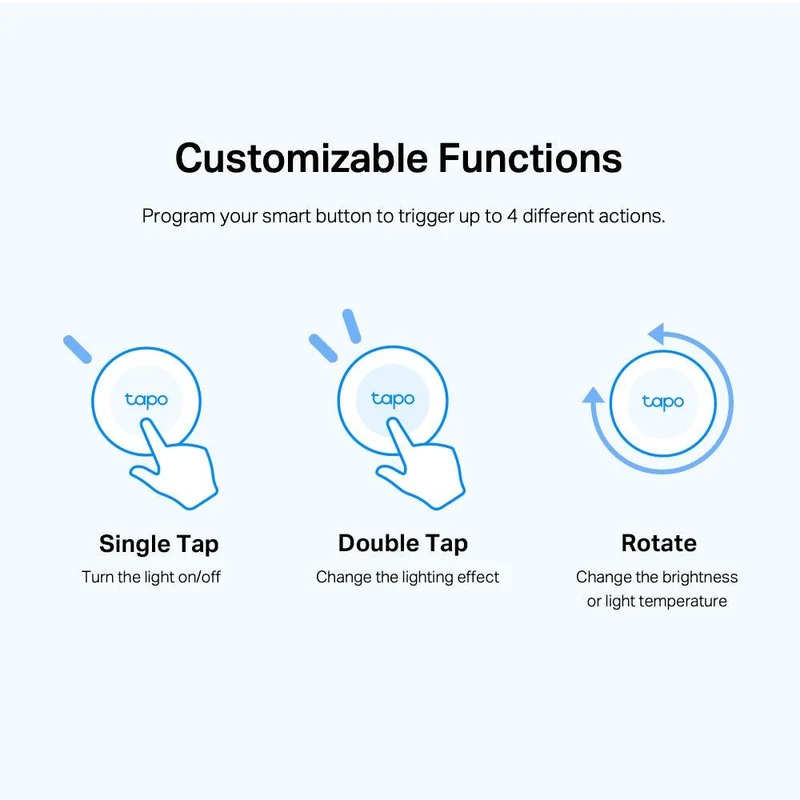 Tapo S200B | Smart Button mit benutzerdefinierten Aktionen (Antippen, Drehen)