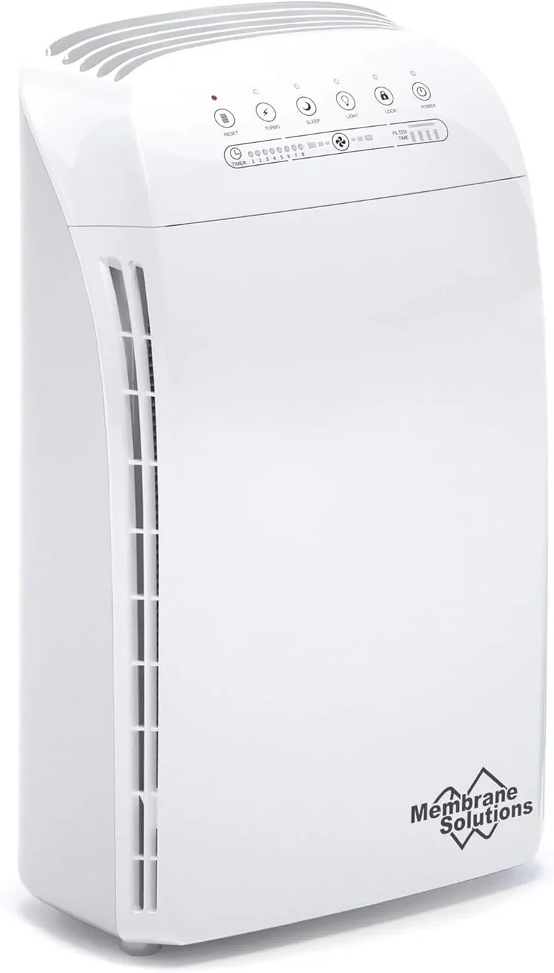 Luftreiniger MSA3 H13 Membrane Solutions, Allergiker für Wohnung 147m² Raucherzimmer, HEPA Luftfilter 22dB,1 µm, Tierhaare Gerüche