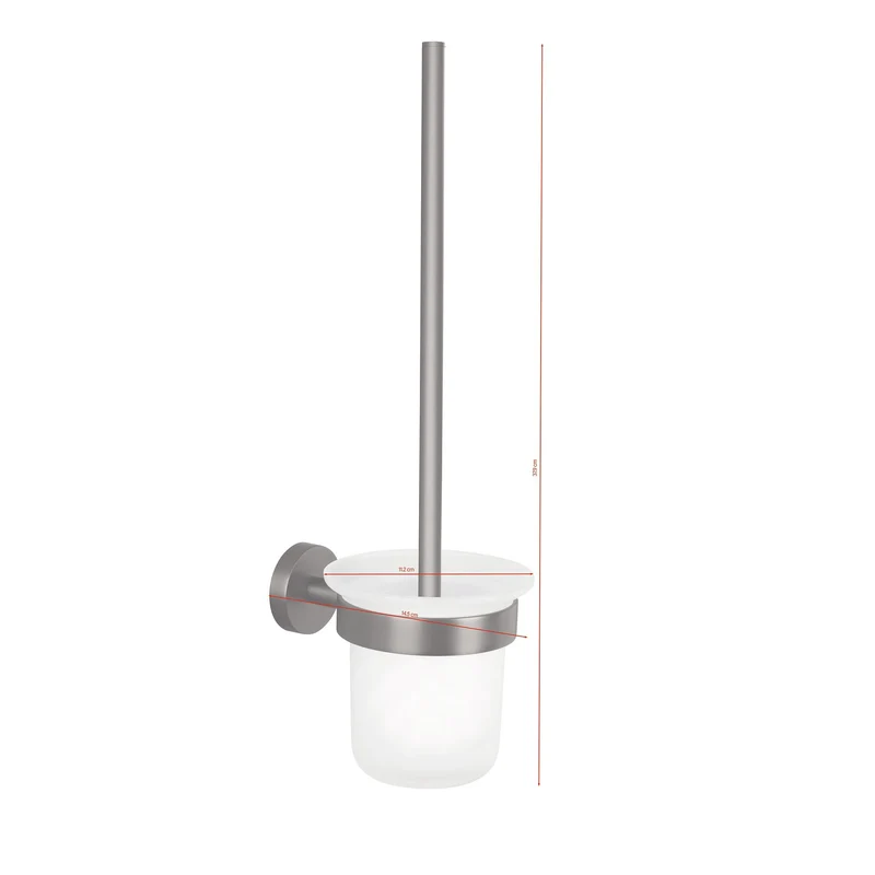 tesa MOON Graphite Toilettenbürste, selbstklebend, Metall PVD beschichtet | 1 Stück