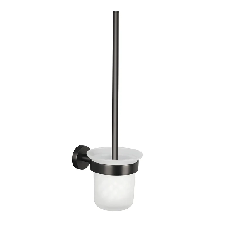 tesa MOON Graphite Toilettenbürste, selbstklebend, Metall PVD beschichtet | 1 Stück