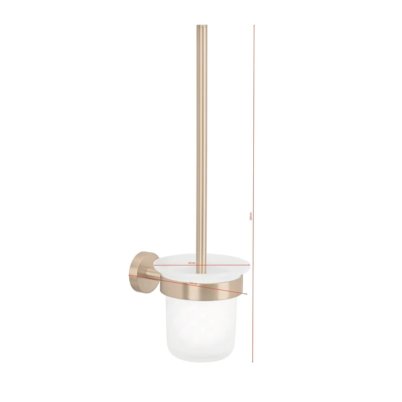 tesa MOON Bronze Toilettenbürste, selbstklebend, Metall PVD beschichtet | 1 Stück