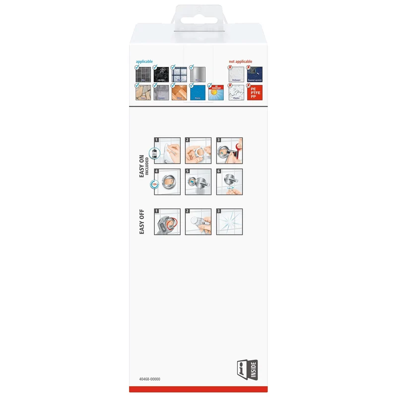 tesa Exxcellent Toilettenbürste, Metall, verchromt, inkl. Klebelösung | 1 Stück