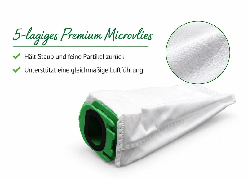 10 Microvlies Staubsaugerbeutel geeignet für Vorwerk Kobold VB100 VB 100 FP100 FP 100