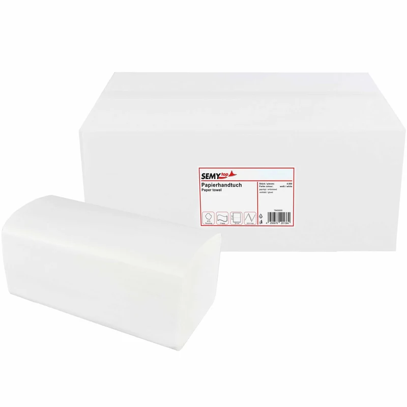 SemyTop Papierhandtuch V-Falz, 2-lagig, 24 x 21 cm