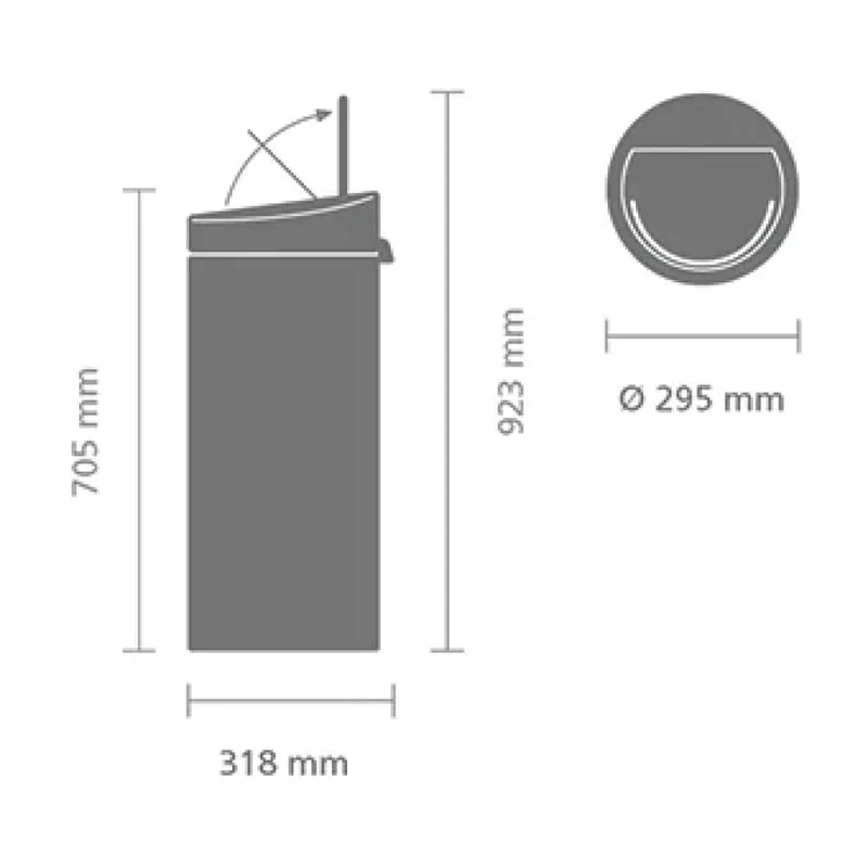 Brabantia Touch Bin New Abfalleimer, 30 Liter