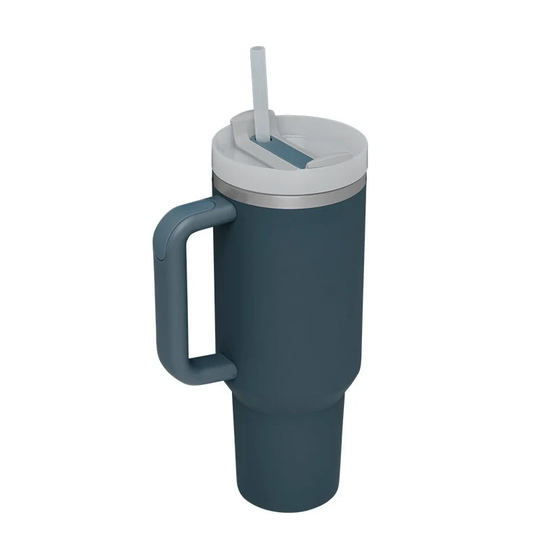 40 Oz Insulated Tumbler With Handle & Straw – Stainless Steel Spill-Proof Travel Mug.