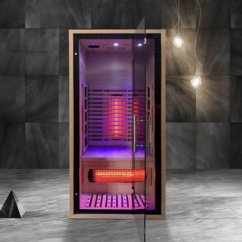 Smartmak 1-Person Infrared Sauna Room – Indoor Colorful Light Sauna.