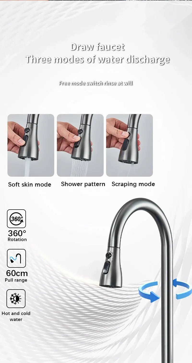 304 Stainless Steel Waterfall Kitchen Sink Large Single Slot Integrated Digital Display Faucet Set Soap Dispenser Cup Washer