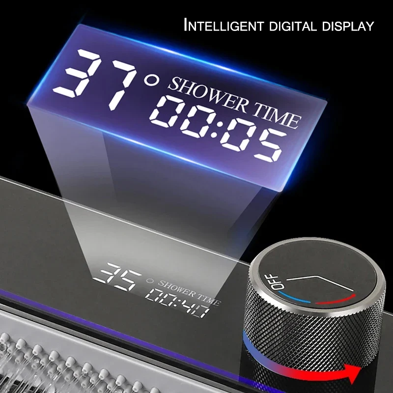 304 High 1uality Intelligent Digital Display Waterfall Kitchen Sink Large Single Slot Integrated Digital Display Faucet Set