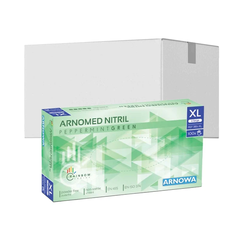 ARNOMED Nitril Peppermint Green Einmalhandschuhe, puderfrei, grün