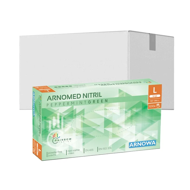 ARNOMED Nitril Peppermint Green Einmalhandschuhe, puderfrei, grün