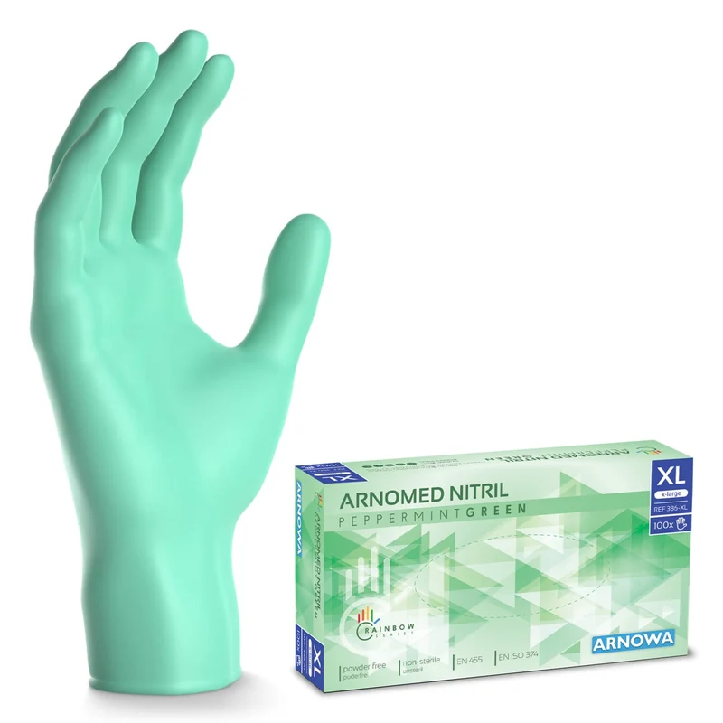 ARNOMED Nitril Peppermint Green Einmalhandschuhe, puderfrei, grün