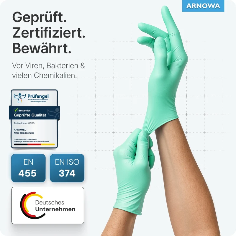 ARNOMED Nitril Peppermint Green Einmalhandschuhe, puderfrei, grün