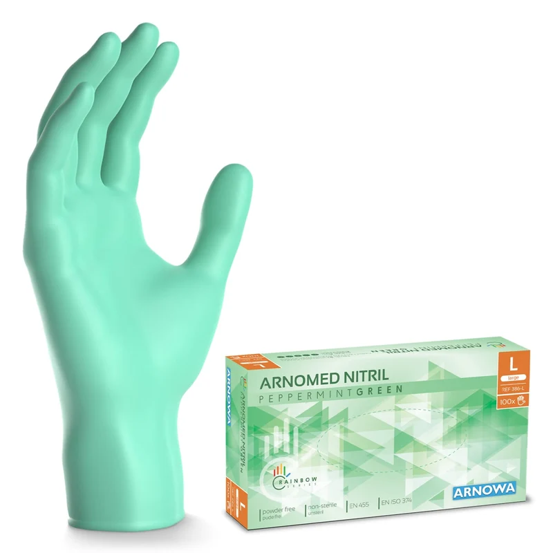 ARNOMED Nitril Peppermint Green Einmalhandschuhe, puderfrei, grün