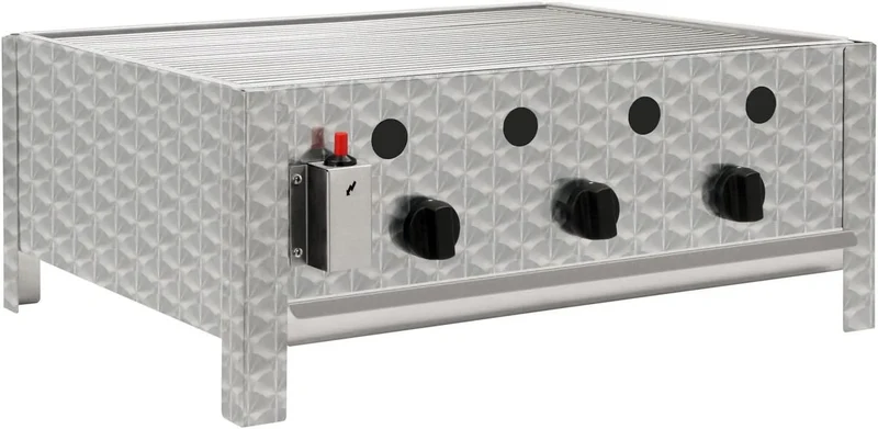 Tisch, Breite 27 cm, 3-flammig, 64 x, 52 x, BBQ-Toro Edelstahl Gastrobräter, Gastrogasgrill, Wurstbrater, Gastrogrill