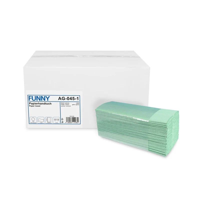 Funny Papierhandtuch C-Falz, 1-lagig, grün, 22,5 x 31 cm