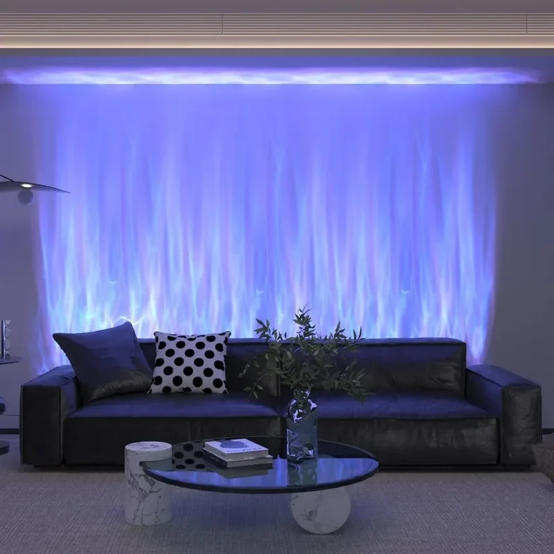 RGBW Dynamic Wave Wall Light,Flowing Water,Aurora Visual-Color Changing Wall Washer Lamp with Remote & APP-Ambient Light 1 Pack