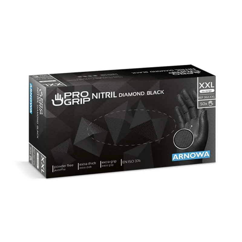 PROGRIP Nitril Diamond Black Einmalhandschuhe, puderfrei, schwarz