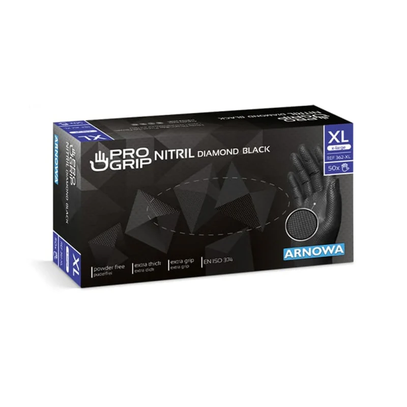 PROGRIP Nitril Diamond Black Einmalhandschuhe, puderfrei, schwarz