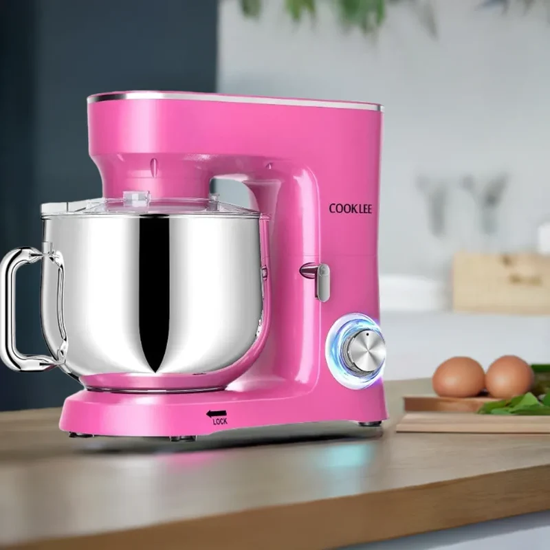 COOKLEE Stand Mixer, 9.5 Qt. 660W 10-Speed Electric Kitchen Mixer with Dishwasher-Safe Dough Hooks, Flat Beaters