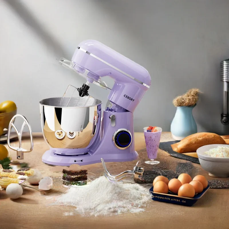 3-IN-1 Electric Stand Mixer Set 660W 10-Speed with Pulse Button 6.5QT Bowl Dough