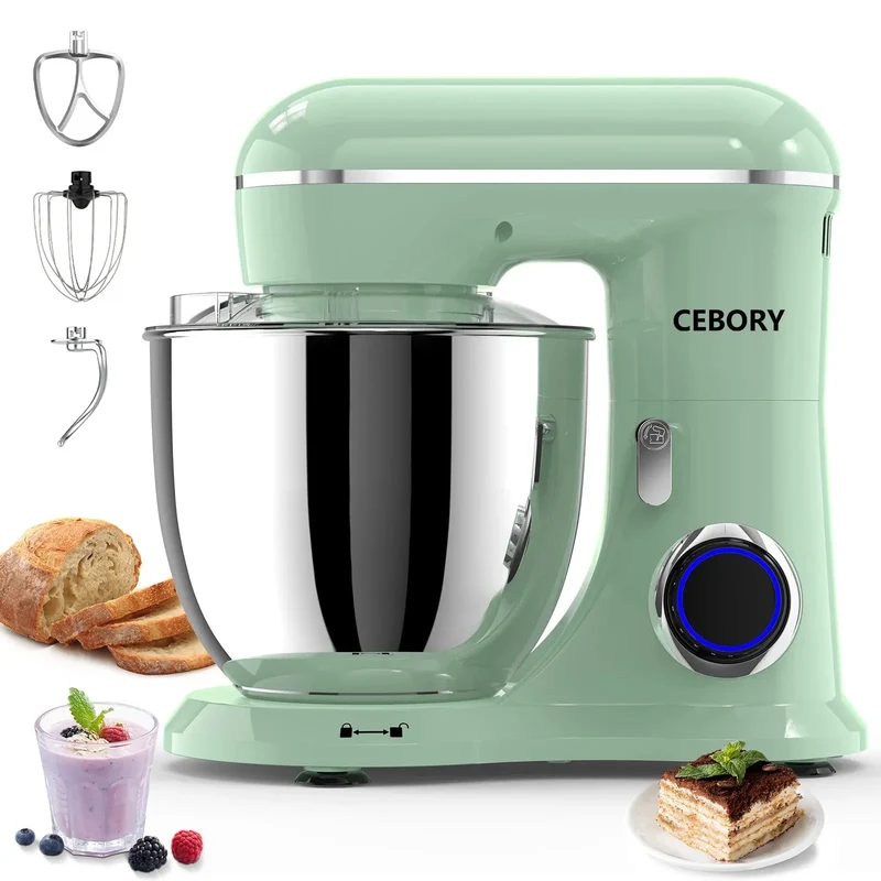 3-IN-1 Electric Stand Mixer Set 660W 10-Speed with Pulse Button 6.5QT Bowl Dough