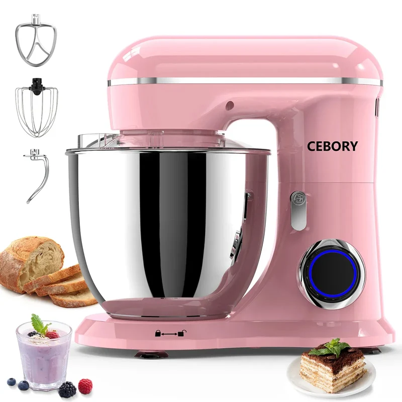 3-IN-1 Electric Stand Mixer Set 660W 10-Speed with Pulse Button 6.5QT Bowl Dough