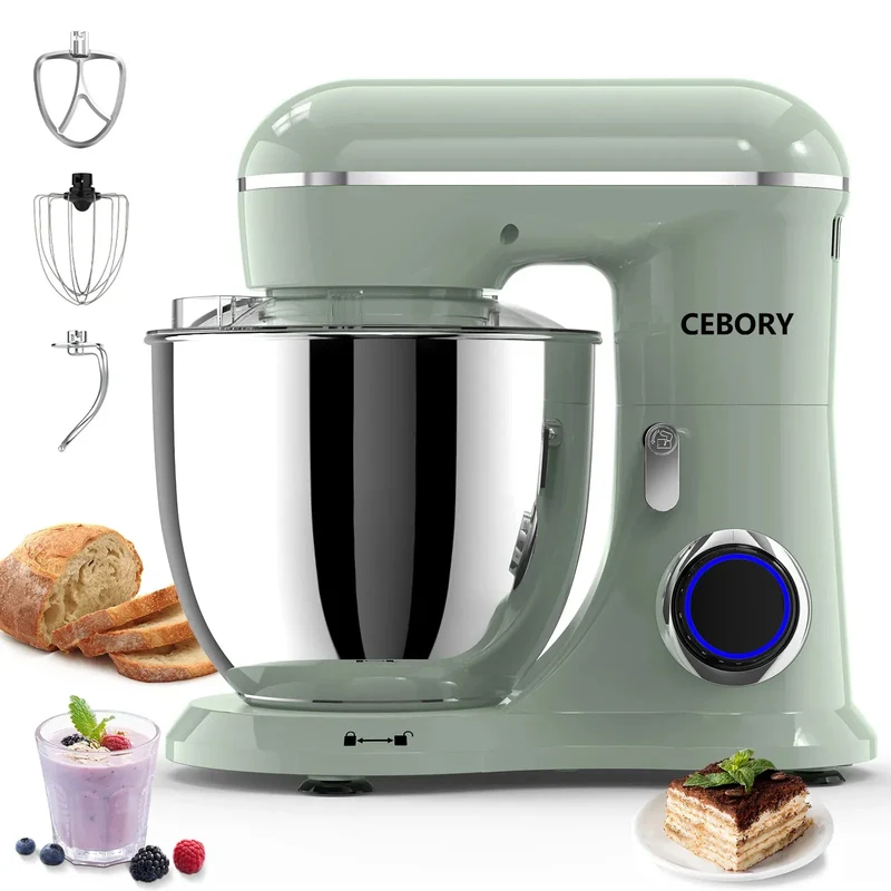 3-IN-1 Electric Stand Mixer Set 660W 10-Speed with Pulse Button 6.5QT Bowl Dough