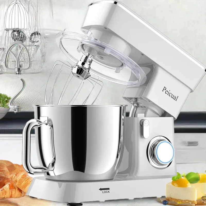 Stand Mixer, 5.5QT 10+P Speed Tilt-Head Kitchen Electric Mixer, Food Mixer with Stainless Steel Bowl, Dough Hook, Flat Beater