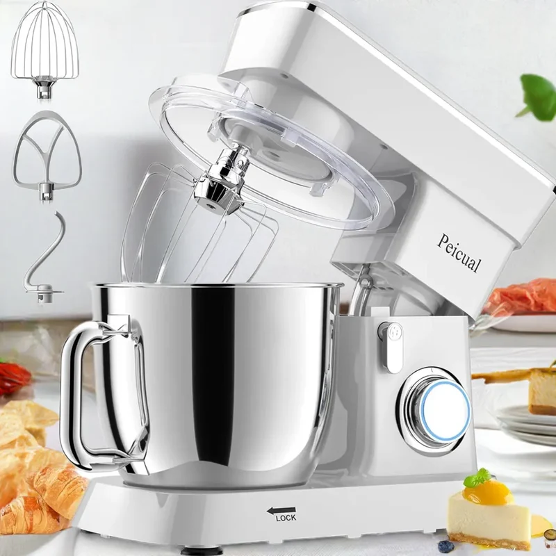 Stand Mixer, 5.5QT 10+P Speed Tilt-Head Kitchen Electric Mixer, Food Mixer with Stainless Steel Bowl, Dough Hook, Flat Beater