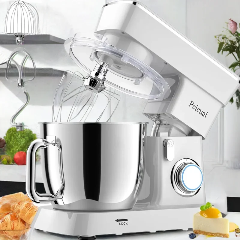 Stand Mixer, 5.5QT 10+P Speed Tilt-Head Kitchen Electric Mixer, Food Mixer with Stainless Steel Bowl, Dough Hook, Flat Beater