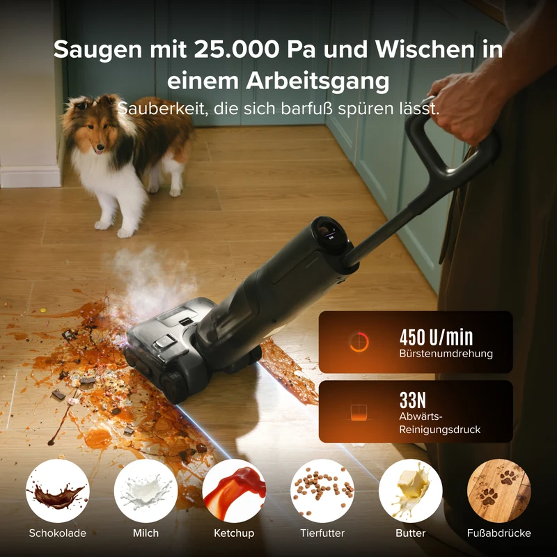 Roborock F25 Steam Nass Set - und Trockenstaubsauger mit Dampf- und Selbstreinigung mit hoher Temperatur
