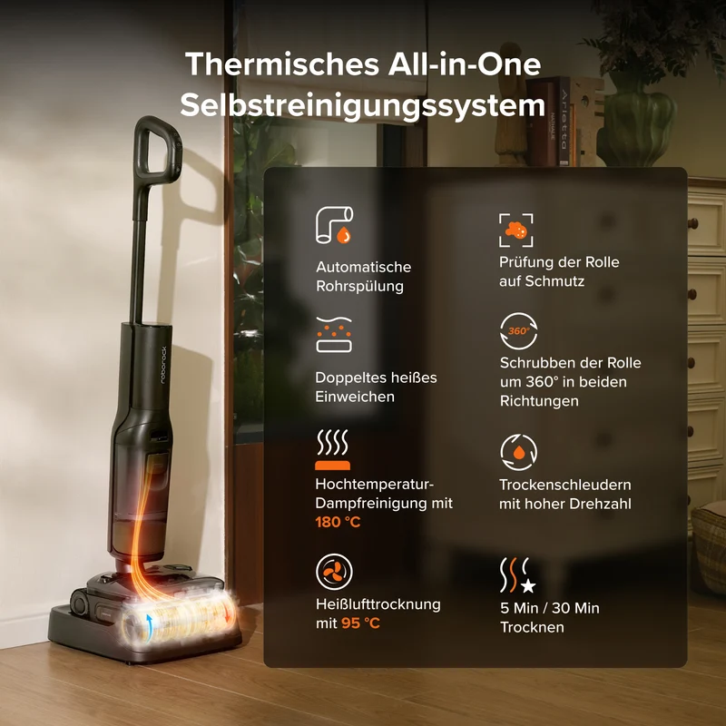 Roborock F25 Steam Nass Set - und Trockenstaubsauger mit Dampf- und Selbstreinigung mit hoher Temperatur
