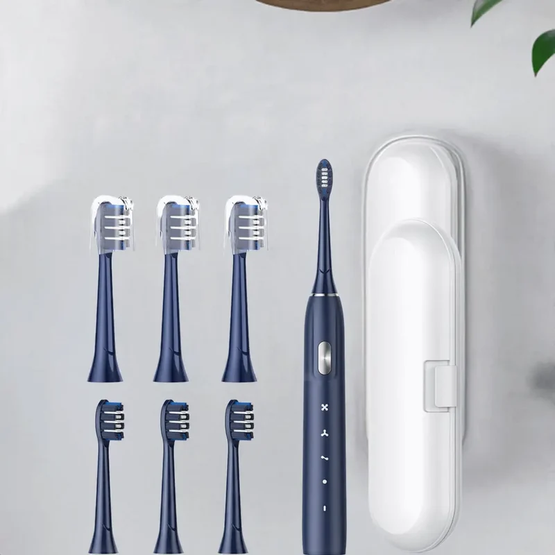Electric Toothbrush for Adults - Rechargeable Electric Toothbrushes with Brush Heads & Holder, Travel Case, Power Electric Toothbrush with Holder，3 Hours Charge for 120 Days