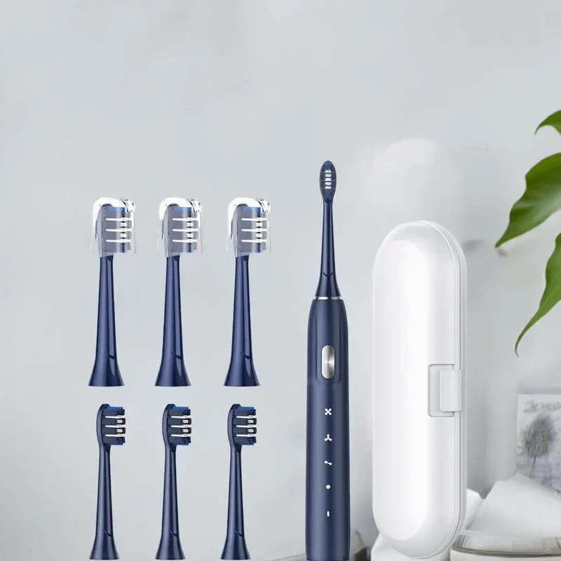 Electric Toothbrush for Adults - Rechargeable Electric Toothbrushes with Brush Heads & Holder, Travel Case, Power Electric Toothbrush with Holder，3 Hours Charge for 120 Days