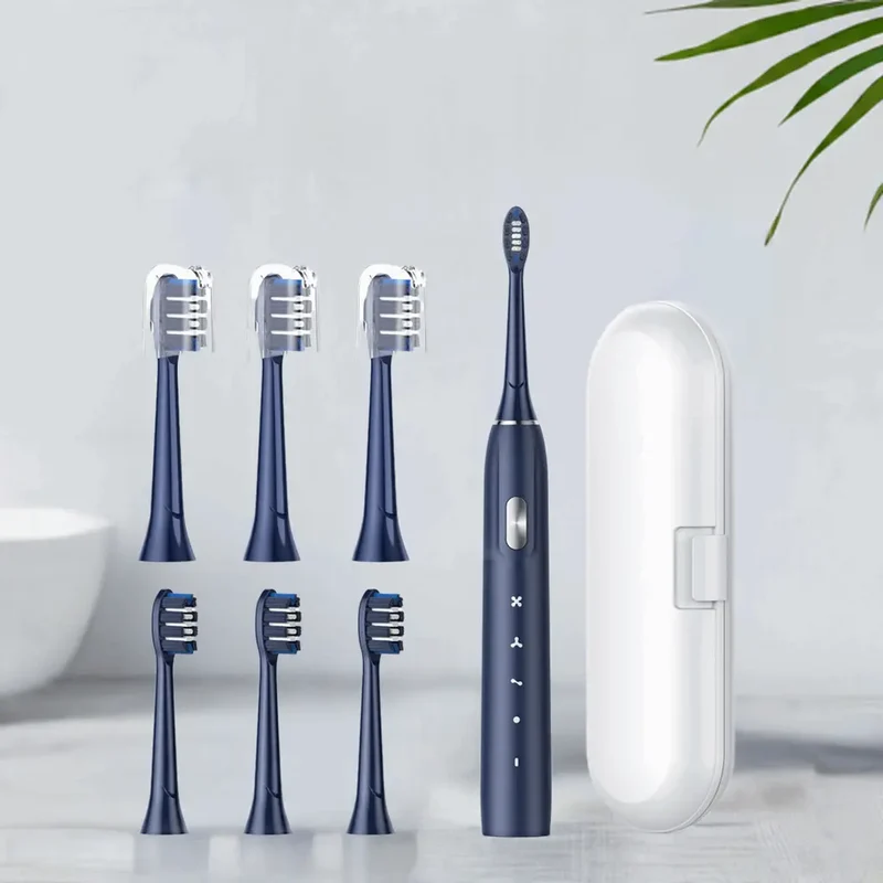Electric Toothbrush for Adults - Rechargeable Electric Toothbrushes with Brush Heads & Holder, Travel Case, Power Electric Toothbrush with Holder，3 Hours Charge for 120 Days